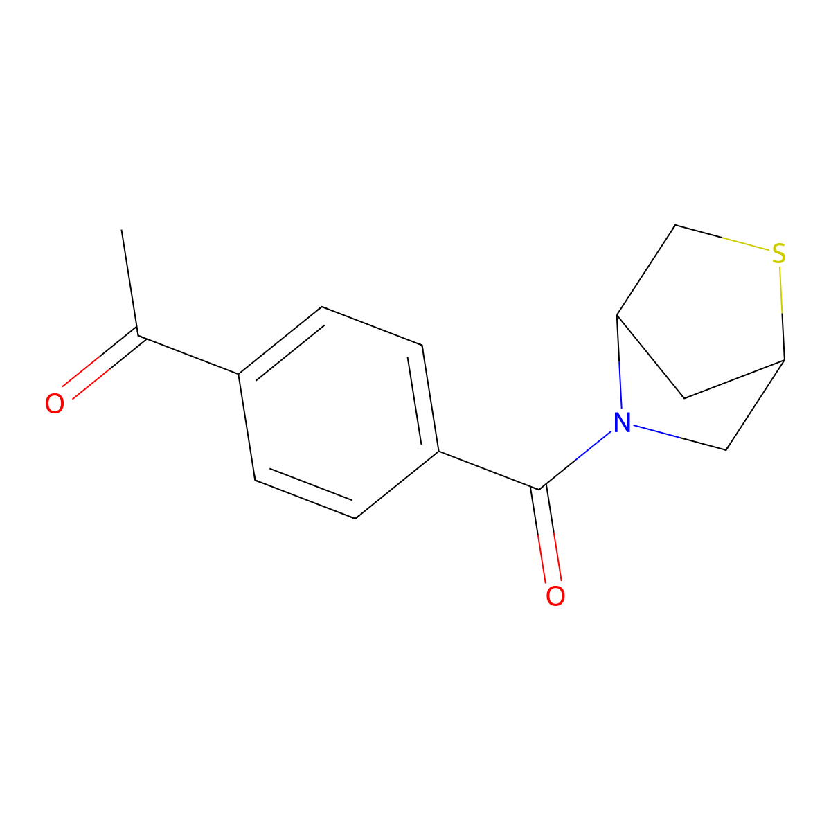 1-(4-(2-Thia-5-azabicyclo[2.2.1]heptane-5-carbonyl)phenyl)ethanone molecular structure, CAS 2034209-00-0