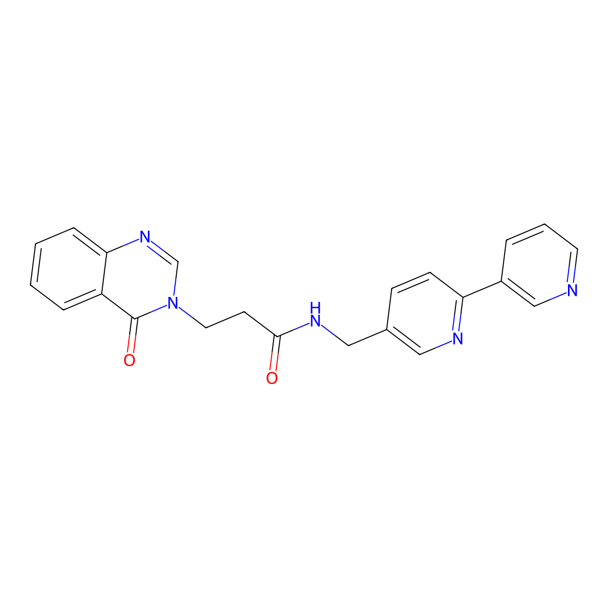 N-({[2,3'-bipyridine]-5-yl}methyl)-3-(4-oxo-3,4-dihydroquinazolin-3-yl)propanamide molecular structure, CAS 2034209-35-1