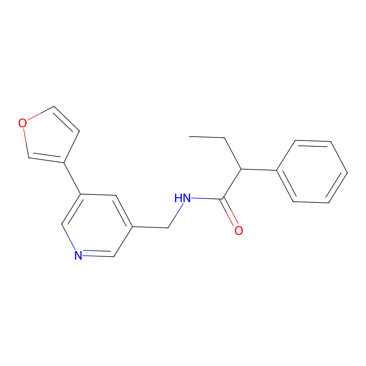 N-{[5-(furan-3-yl)pyridin-3-yl]methyl}-2-phenylbutanamide molecular structure, CAS 2034209-40-8