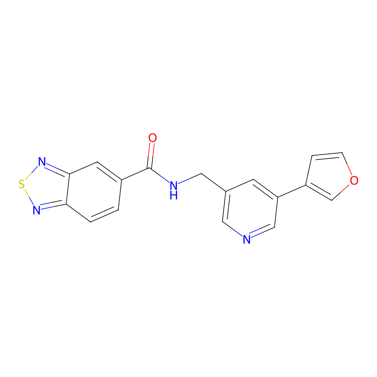 N-((5-(furan-3-yl)pyridin-3-yl)methyl)benzo[c][1,2,5]thiadiazole-5-carboxamide molecular structure, CAS 2034209-46-4