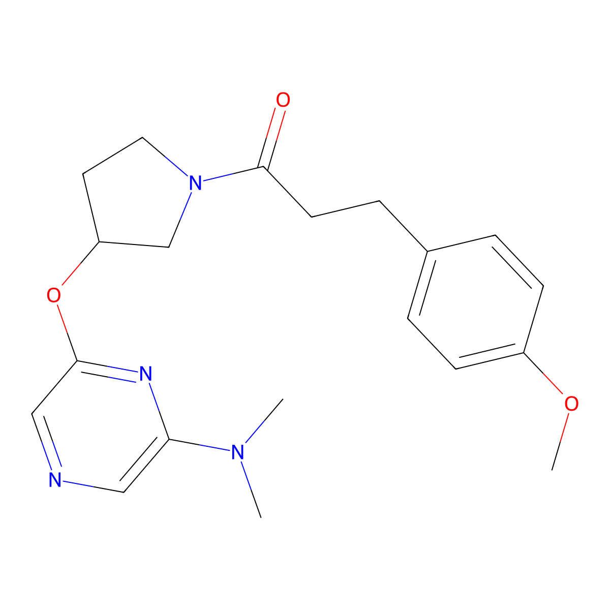 1-(3-((6-(Dimethylamino)pyrazin-2-yl)oxy)pyrrolidin-1-yl)-3-(4-methoxyphenyl)propan-1-one molecular structure, CAS 2034209-51-1