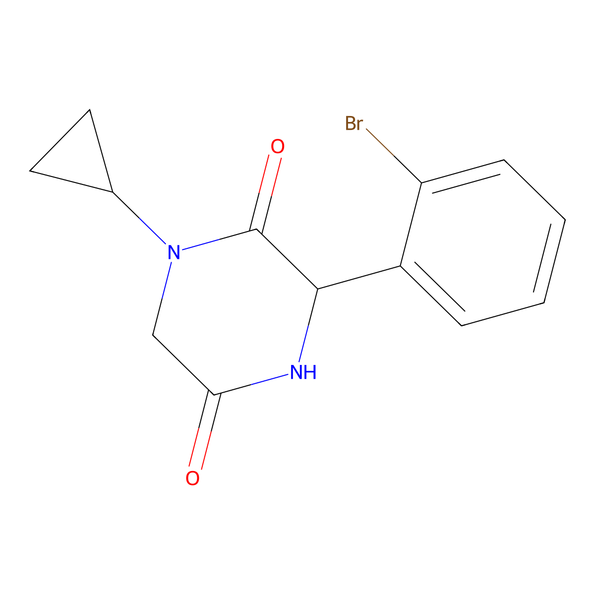 3-(2-Bromophenyl)-1-cyclopropylpiperazine-2,5-dione molecular structure, CAS 2034209-61-3