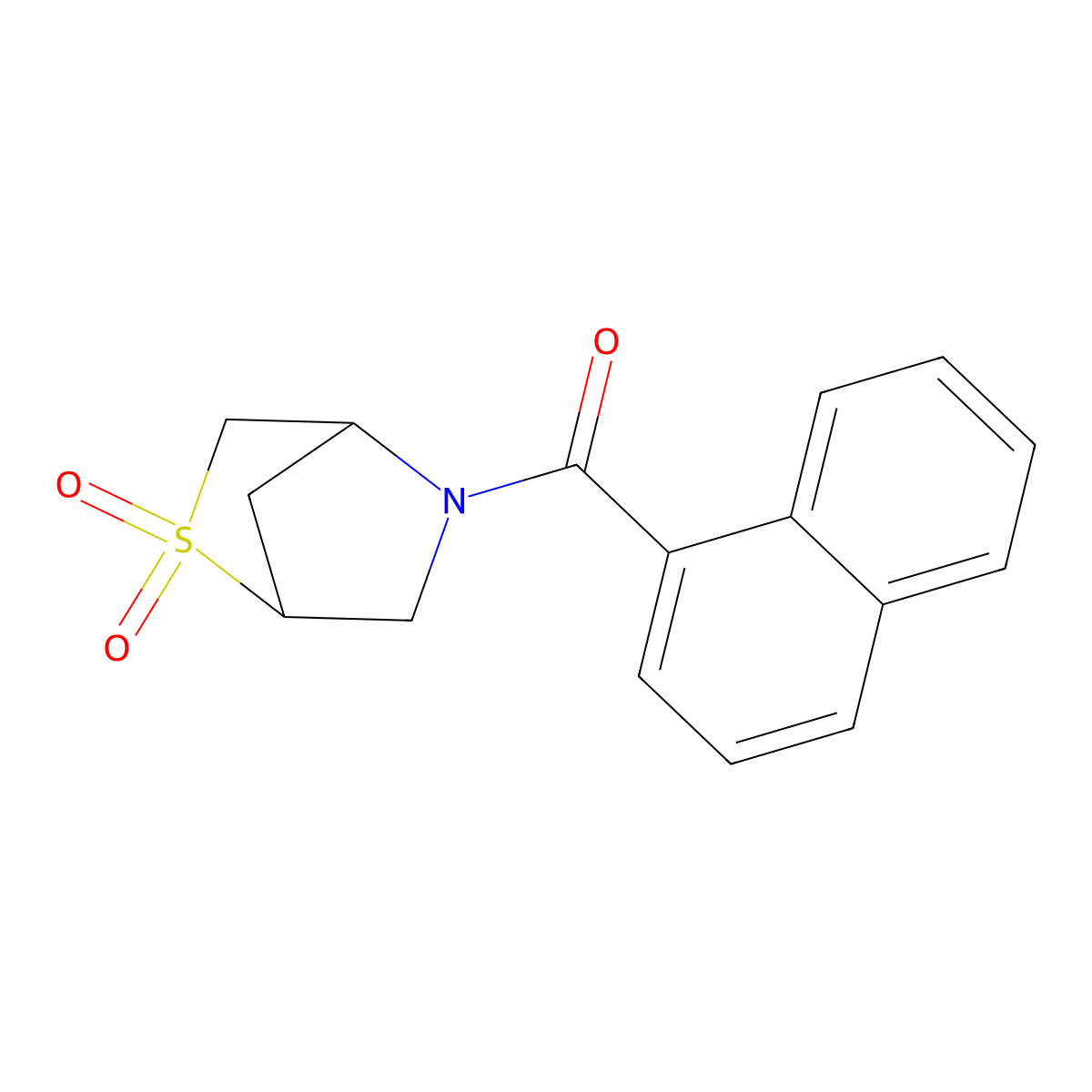 (2,2-Dioxido-2-thia-5-azabicyclo[2.2.1]heptan-5-yl)(naphthalen-1-yl)methanone molecular structure, CAS 2034209-66-8