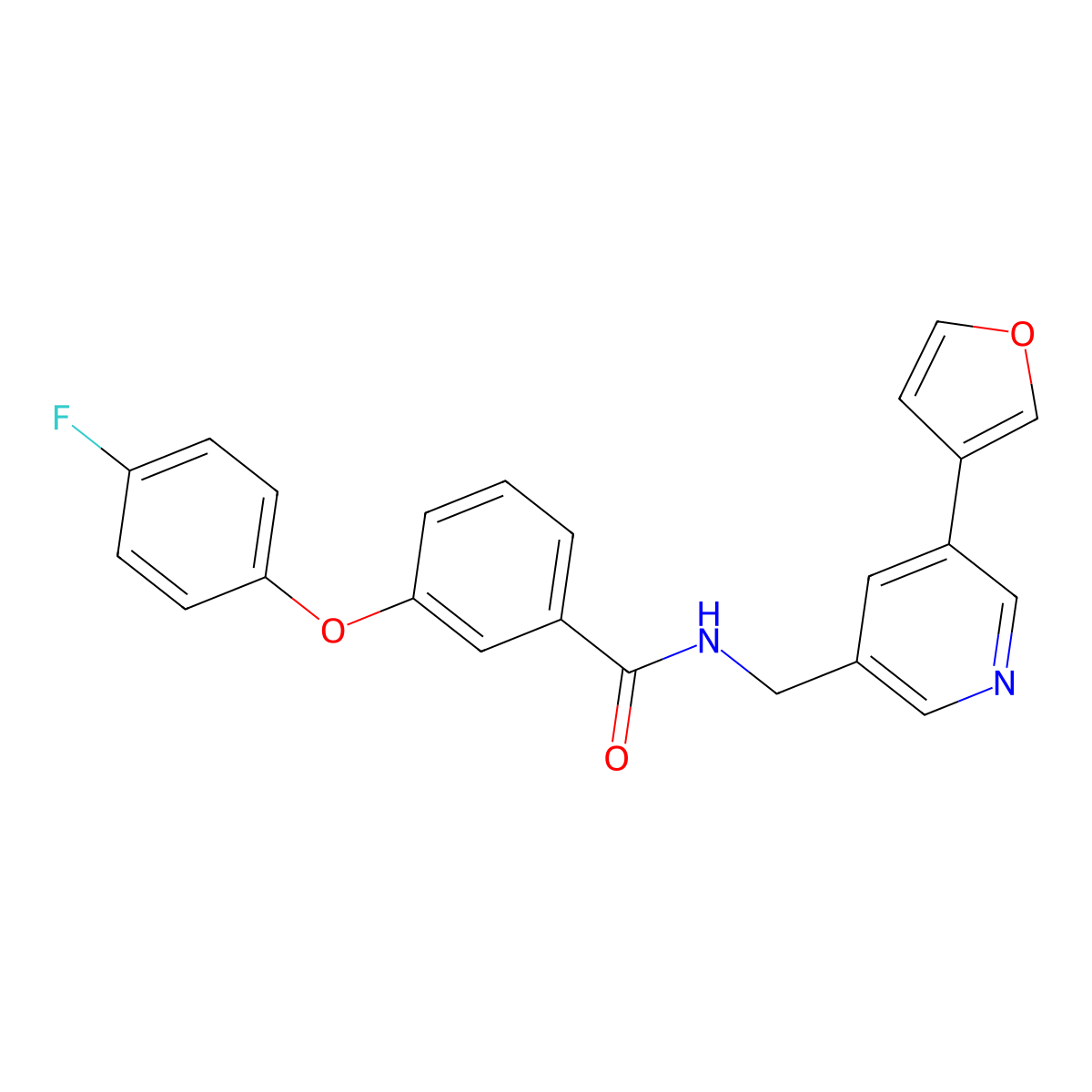 3-(4-fluorophenoxy)-N-{[5-(furan-3-yl)pyridin-3-yl]methyl}benzamide molecular structure, CAS 2034209-71-5