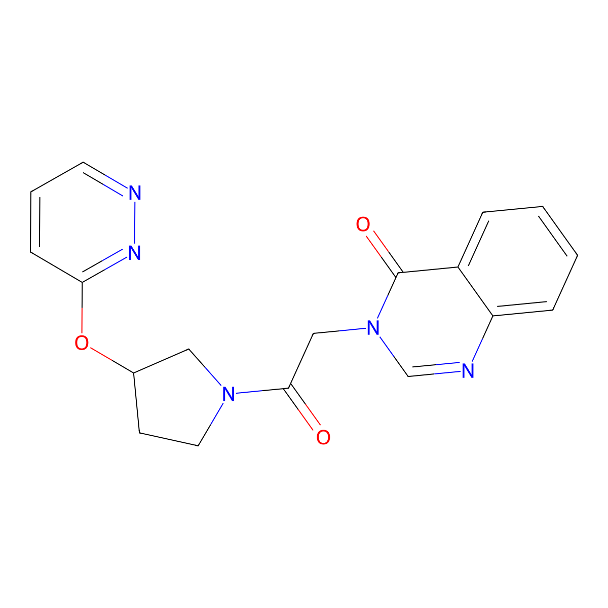3-(2-oxo-2-(3-(pyridazin-3-yloxy)pyrrolidin-1-yl)ethyl)quinazolin-4(3H)-one molecular structure, CAS 2034209-75-9