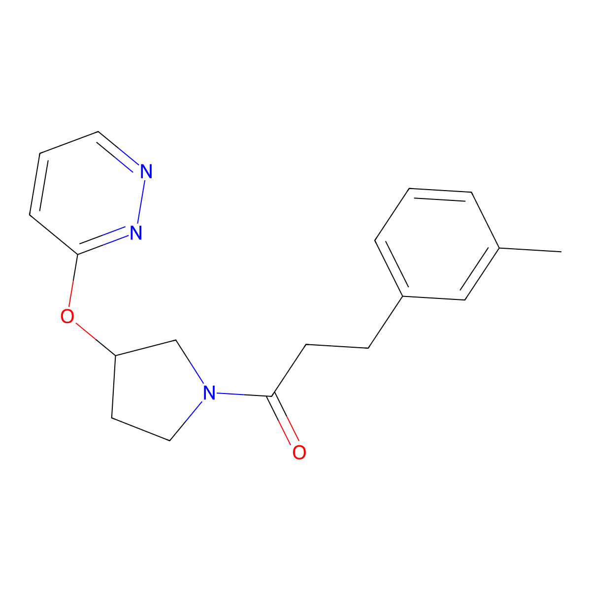 1-(3-(Pyridazin-3-yloxy)pyrrolidin-1-yl)-3-(m-tolyl)propan-1-one molecular structure, CAS 2034209-96-4