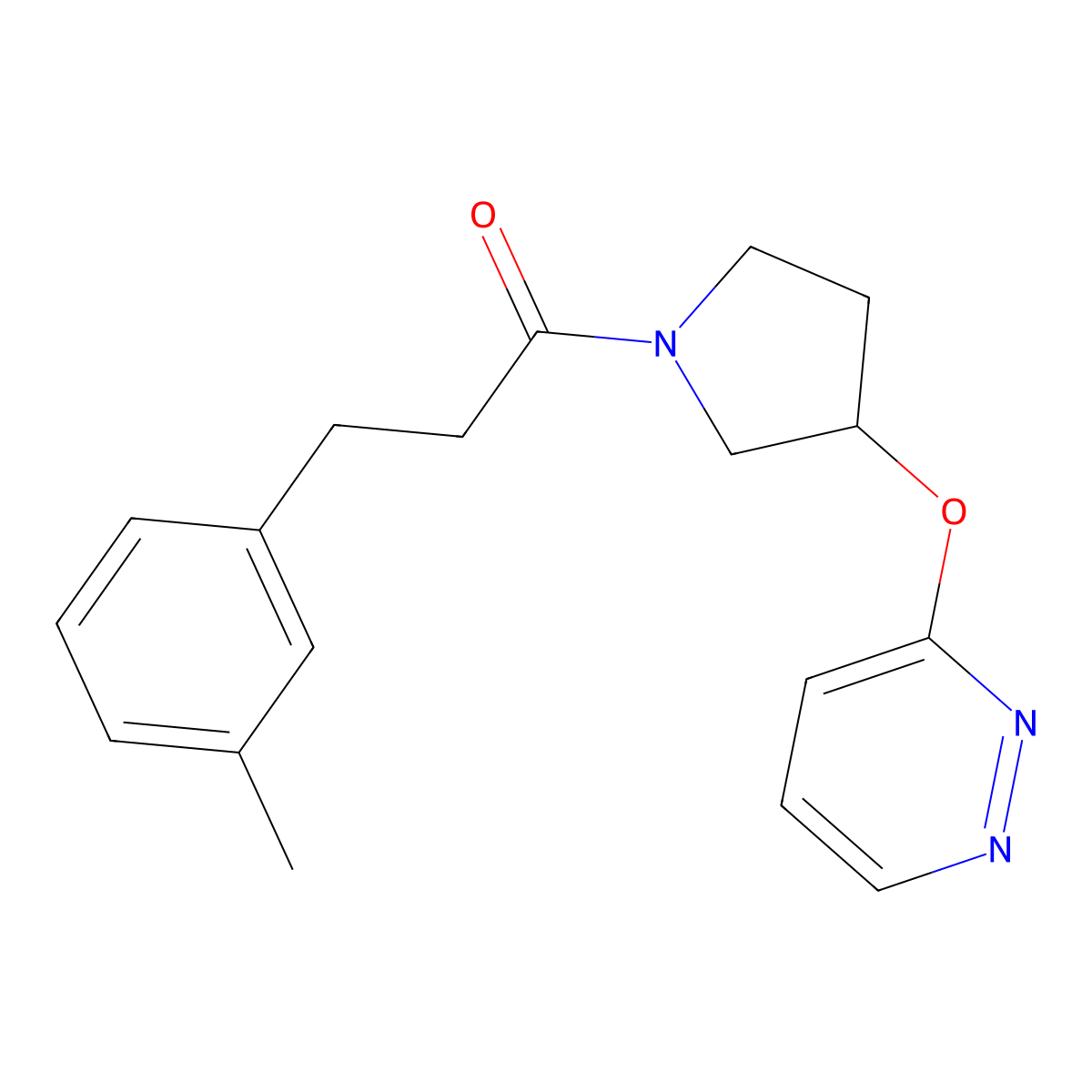 1-(3-(Pyridazin-3-yloxy)pyrrolidin-1-yl)-3-(m-tolyl)propan-1-one molecular structure, CAS 2034209-96-4