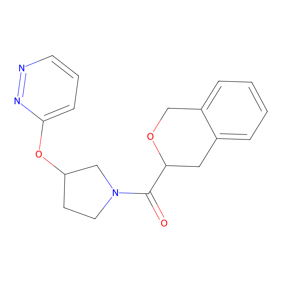 Isochroman-3-yl(3-(pyridazin-3-yloxy)pyrrolidin-1-yl)methanone molecular structure, CAS 2034210-00-7