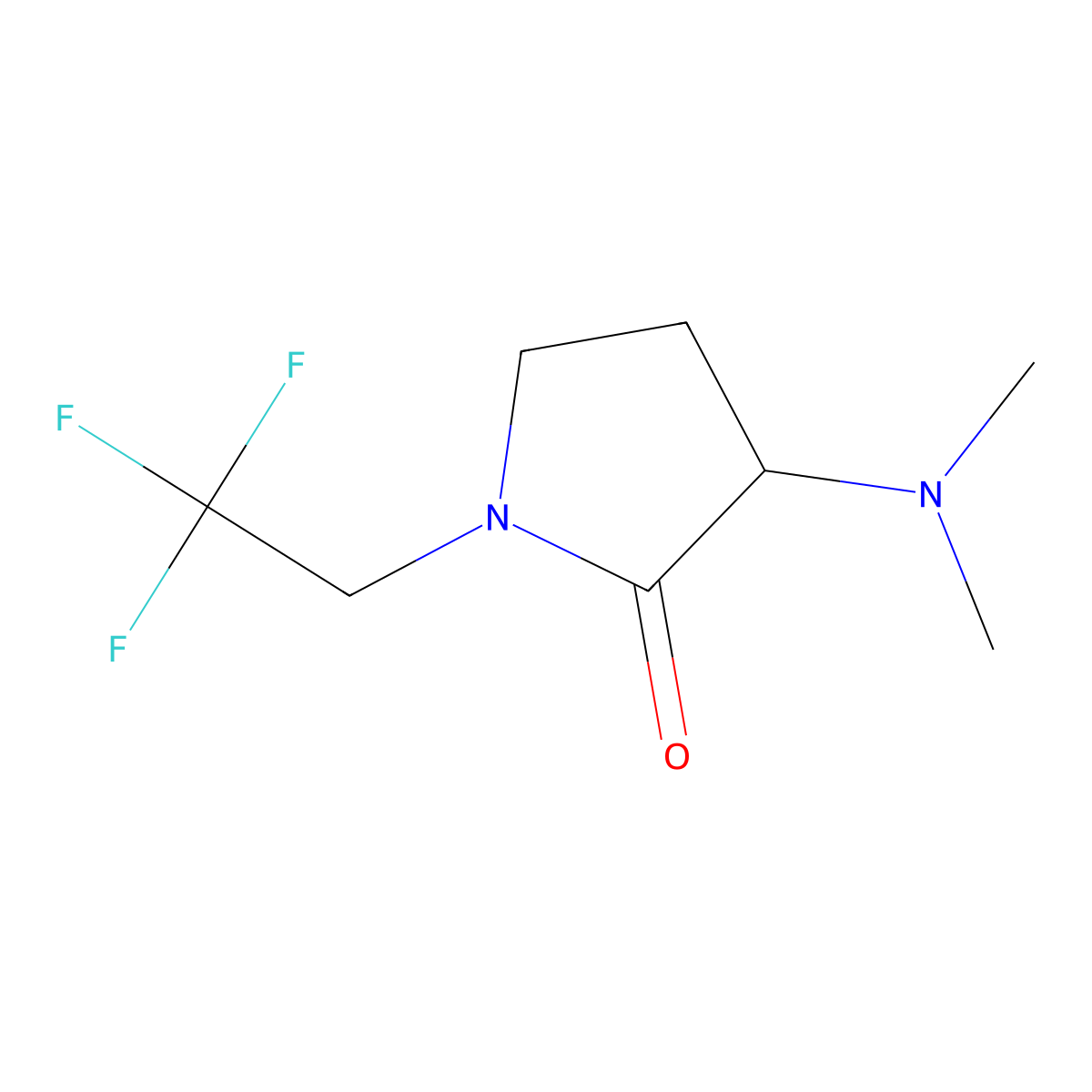 3-(Dimethylamino)-1-(2,2,2-trifluoroethyl)pyrrolidin-2-one molecular structure, CAS 2034210-03-0