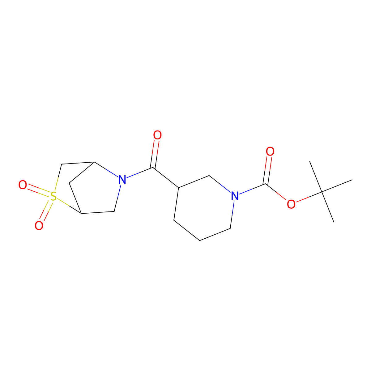 Tert-butyl 3-(2,2-dioxido-2-thia-5-azabicyclo[2.2.1]heptane-5-carbonyl)piperidine-1-carboxylate molecular structure, CAS 2034210-10-9