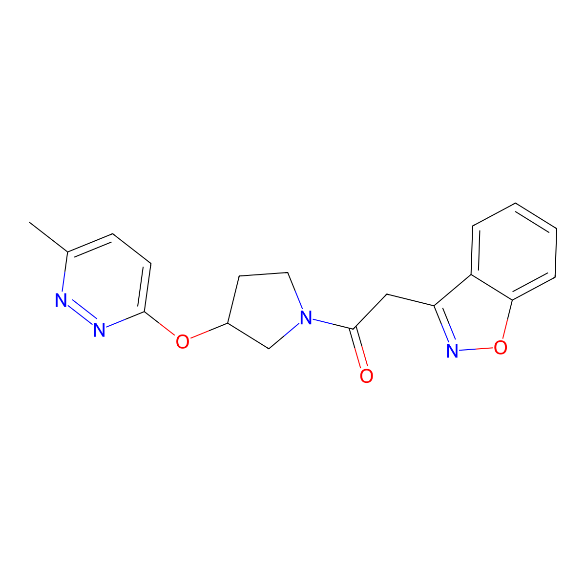 2-(Benzo[d]isoxazol-3-yl)-1-(3-((6-methylpyridazin-3-yl)oxy)pyrrolidin-1-yl)ethanone molecular structure, CAS 2034210-31-4