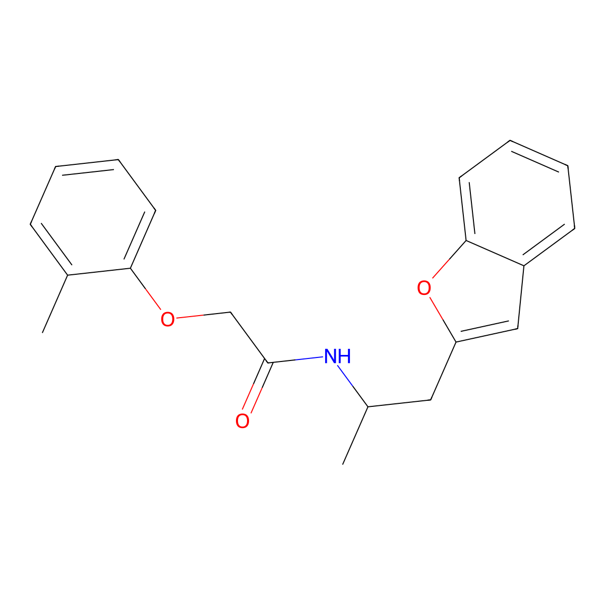 N-(1-(benzofuran-2-yl)propan-2-yl)-2-(o-tolyloxy)acetamide molecular structure, CAS 2034210-32-5