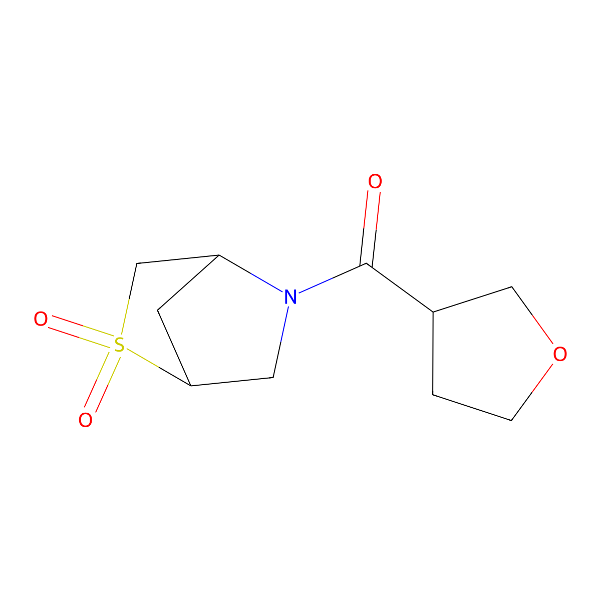 (2,2-Dioxido-2-thia-5-azabicyclo[2.2.1]heptan-5-yl)(tetrahydrofuran-3-yl)methanone molecular structure, CAS 2034210-34-7