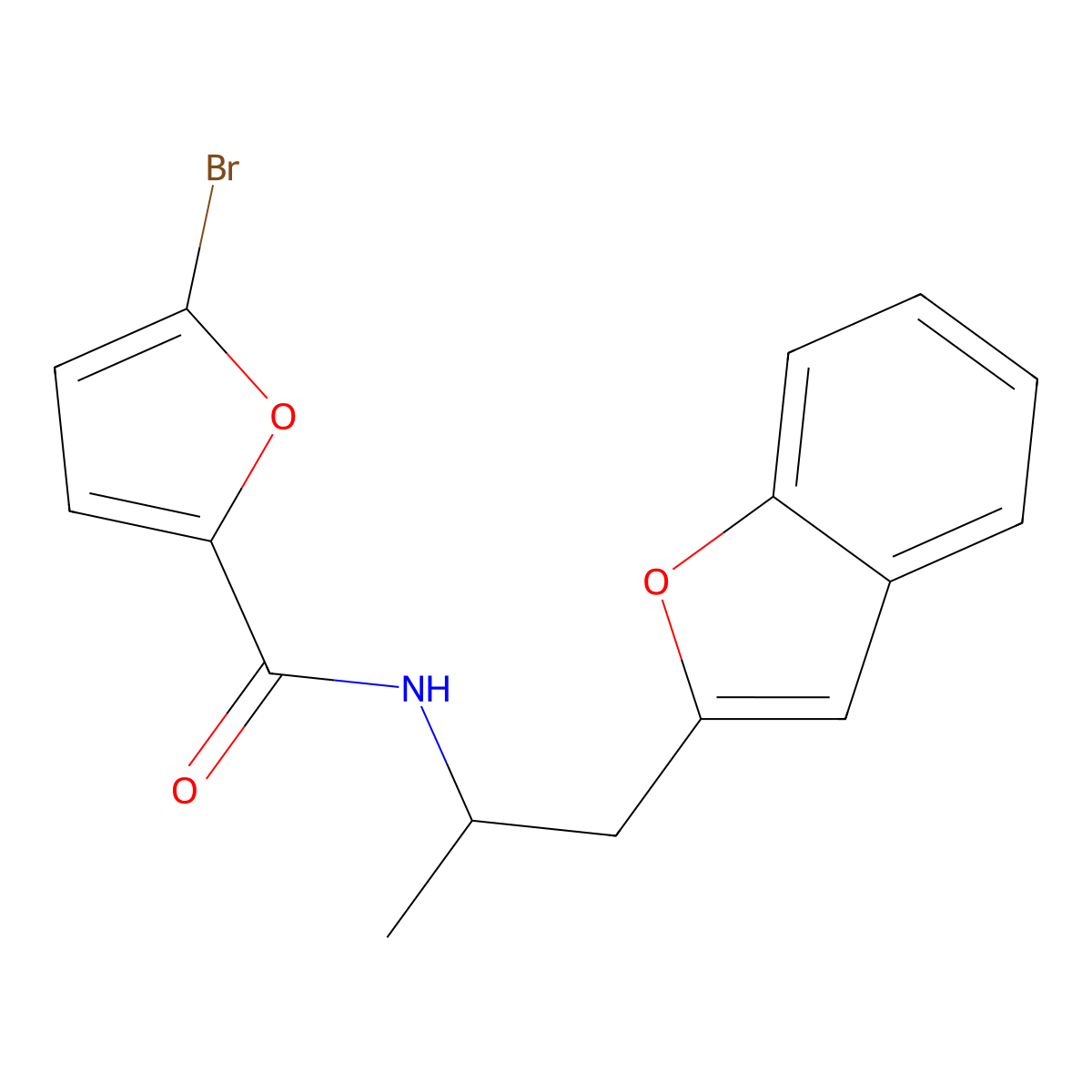 N-(1-(benzofuran-2-yl)propan-2-yl)-5-bromofuran-2-carboxamide molecular structure, CAS 2034210-43-8