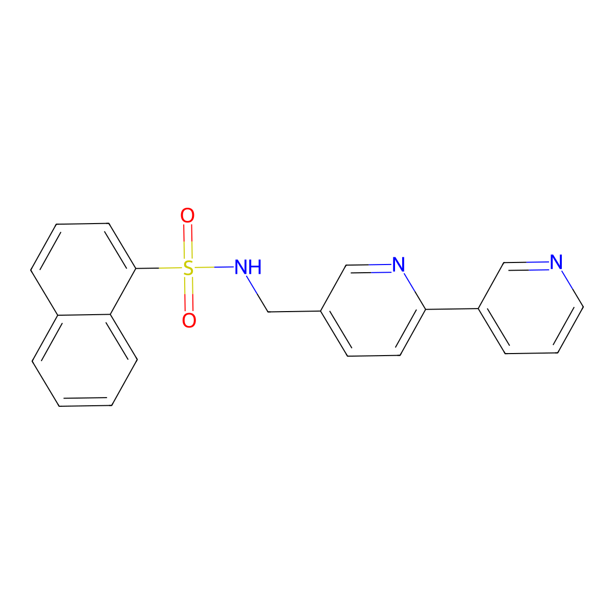 N-([2,3'-bipyridin]-5-ylmethyl)naphthalene-1-sulfonamide molecular structure, CAS 2034210-45-0