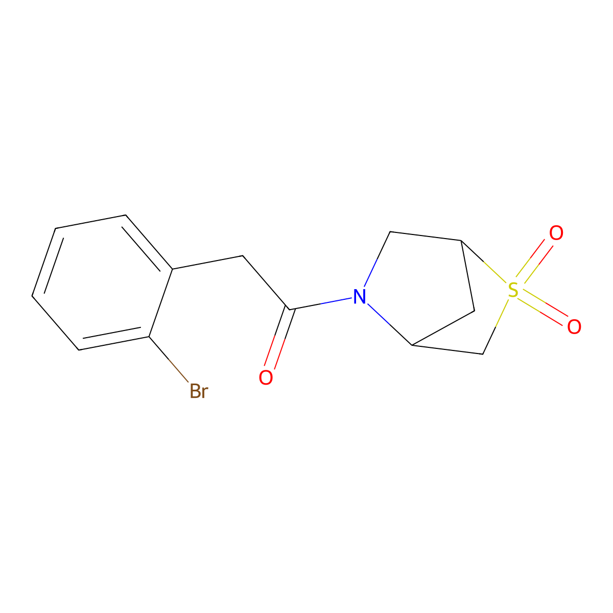 2-(2-Bromophenyl)-1-(2,2-dioxido-2-thia-5-azabicyclo[2.2.1]heptan-5-yl)ethanone molecular structure, CAS 2034210-47-2
