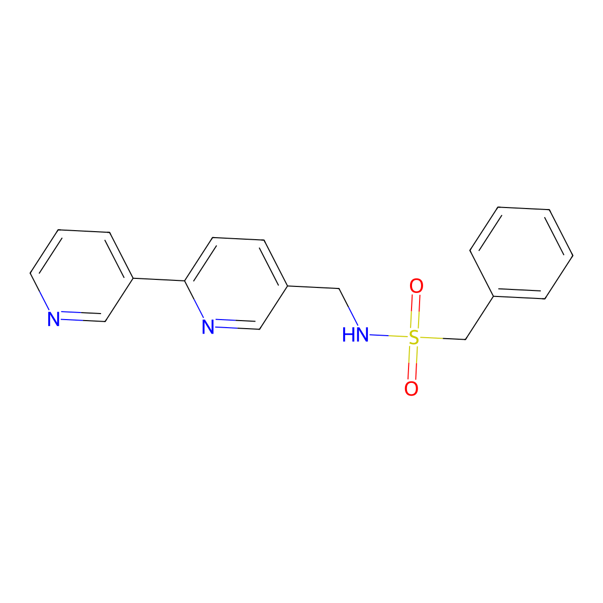 N-([2,3'-bipyridin]-5-ylmethyl)-1-phenylmethanesulfonamide molecular structure, CAS 2034210-49-4