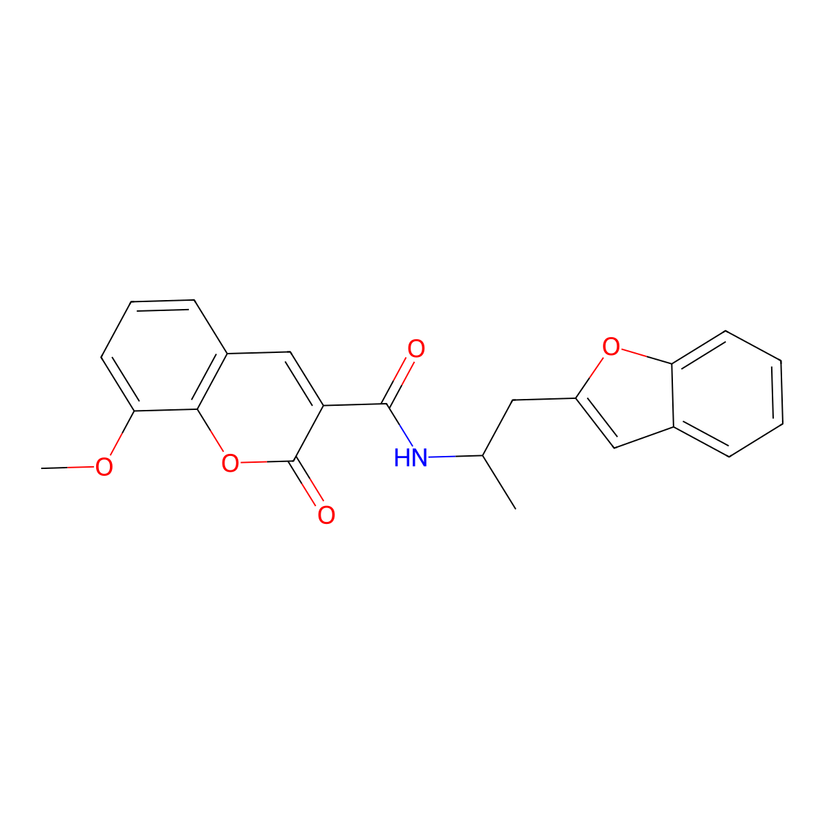 N-(1-(benzofuran-2-yl)propan-2-yl)-8-methoxy-2-oxo-2H-chromene-3-carboxamide molecular structure, CAS 2034222-29-0