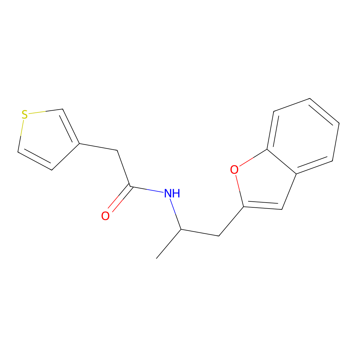 N-(1-(benzofuran-2-yl)propan-2-yl)-2-(thiophen-3-yl)acetamide molecular structure, CAS 2034222-34-7