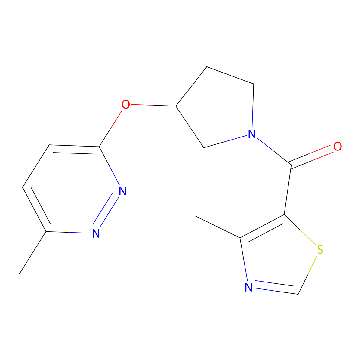 (3-((6-Methylpyridazin-3-yl)oxy)pyrrolidin-1-yl)(4-methylthiazol-5-yl)methanone molecular structure, CAS 2034222-39-2