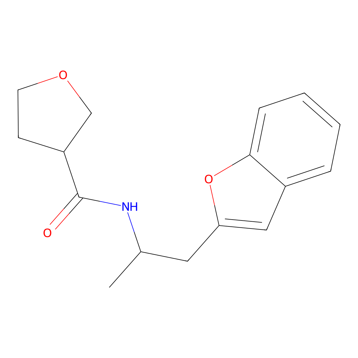 N-(1-(benzofuran-2-yl)propan-2-yl)tetrahydrofuran-3-carboxamide molecular structure, CAS 2034222-40-5