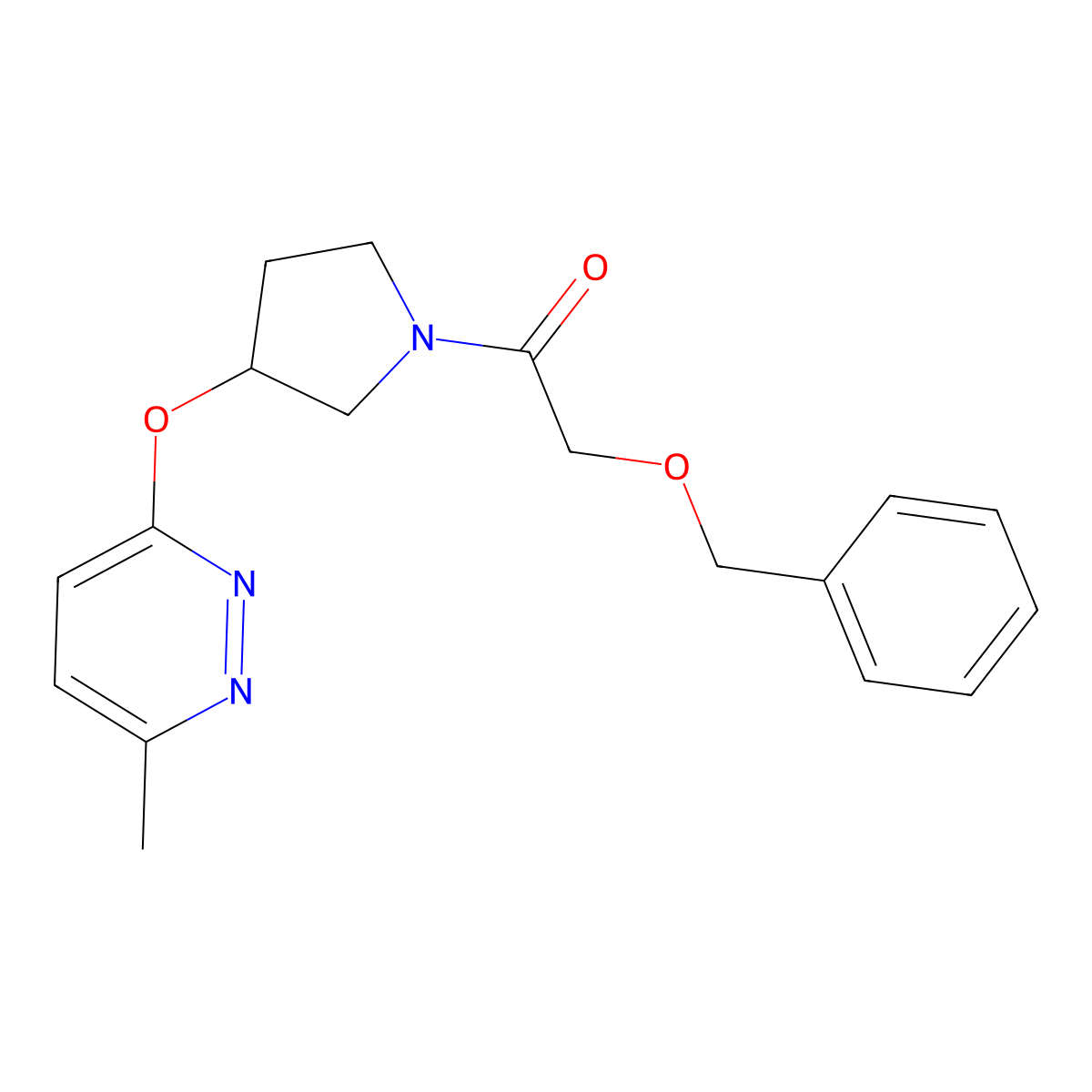2-(Benzyloxy)-1-(3-((6-methylpyridazin-3-yl)oxy)pyrrolidin-1-yl)ethanone molecular structure, CAS 2034222-46-1
