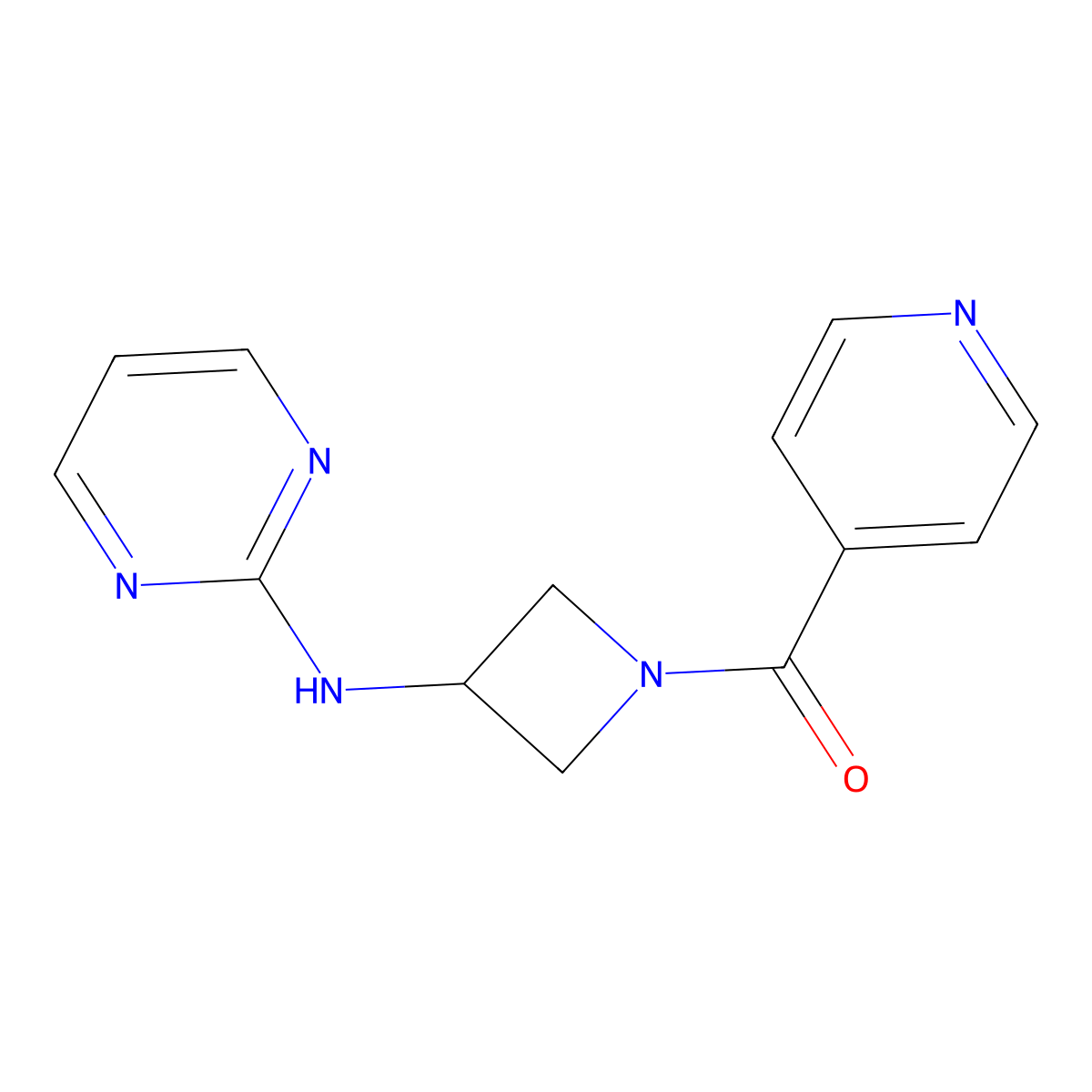 Pyridin-4-yl(3-(pyrimidin-2-ylamino)azetidin-1-yl)methanone molecular structure, CAS 2034222-48-3