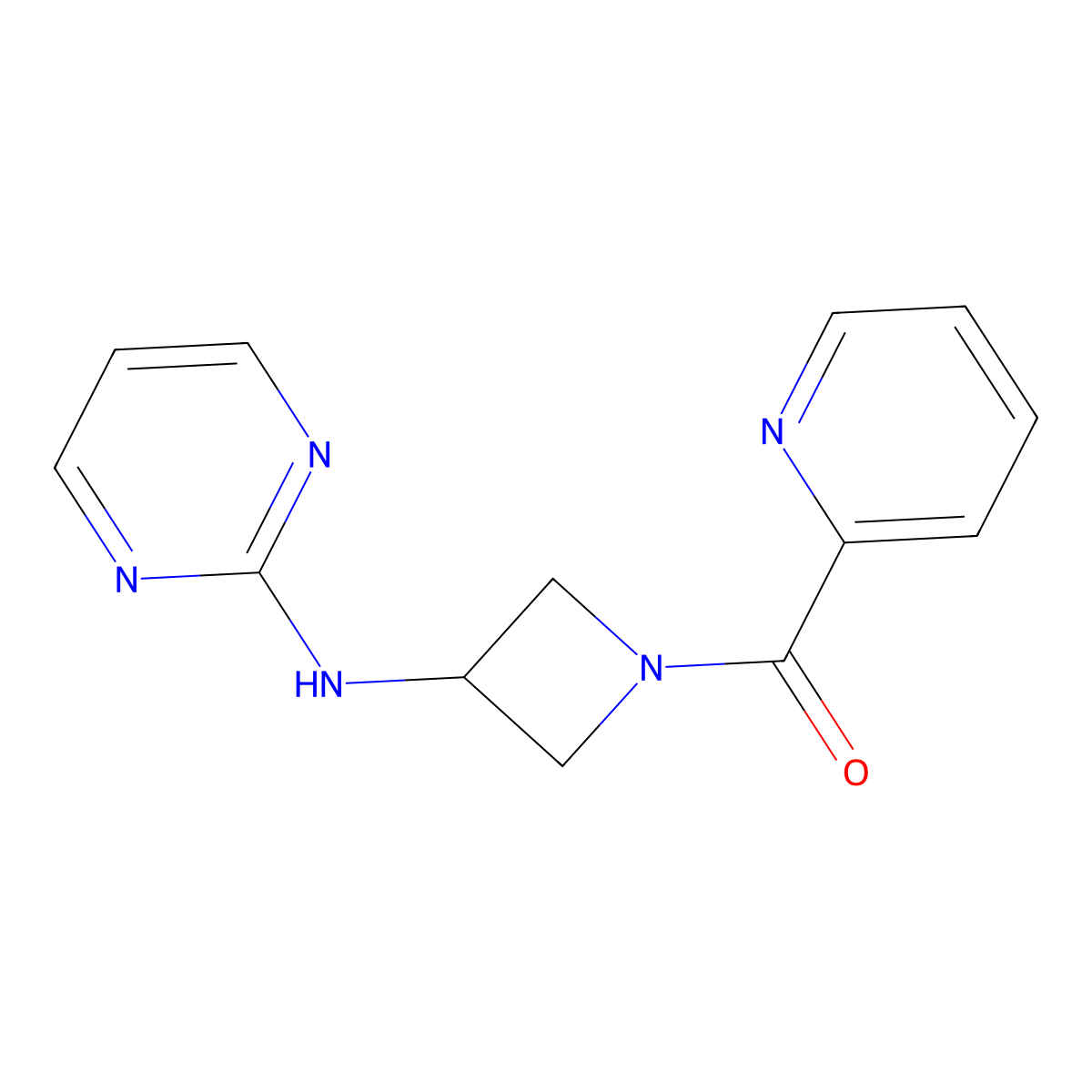 Pyridin-2-yl(3-(pyrimidin-2-ylamino)azetidin-1-yl)methanone molecular structure, CAS 2034222-54-1