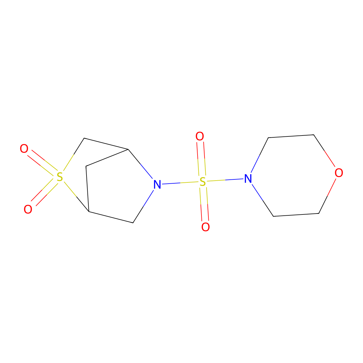 5-(Morpholinosulfonyl)-2-thia-5-azabicyclo[2.2.1]heptane 2,2-dioxide molecular structure, CAS 2034222-55-2
