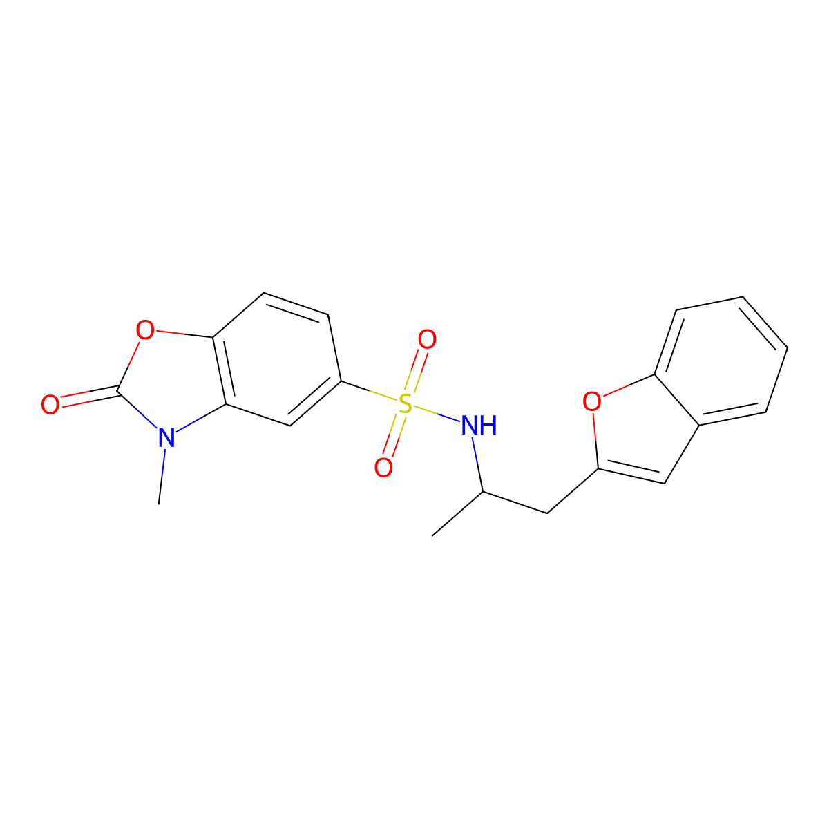 N-(1-(benzofuran-2-yl)propan-2-yl)-3-methyl-2-oxo-2,3-dihydrobenzo[d]oxazole-5-sulfonamide molecular structure, CAS 2034222-57-4