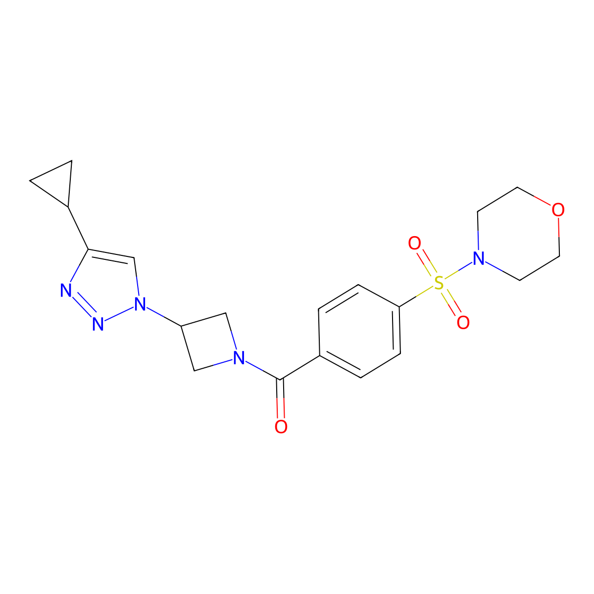 (3-(4-cyclopropyl-1H-1,2,3-triazol-1-yl)azetidin-1-yl)(4-(morpholinosulfonyl)phenyl)methanone molecular structure, CAS 2034222-65-4