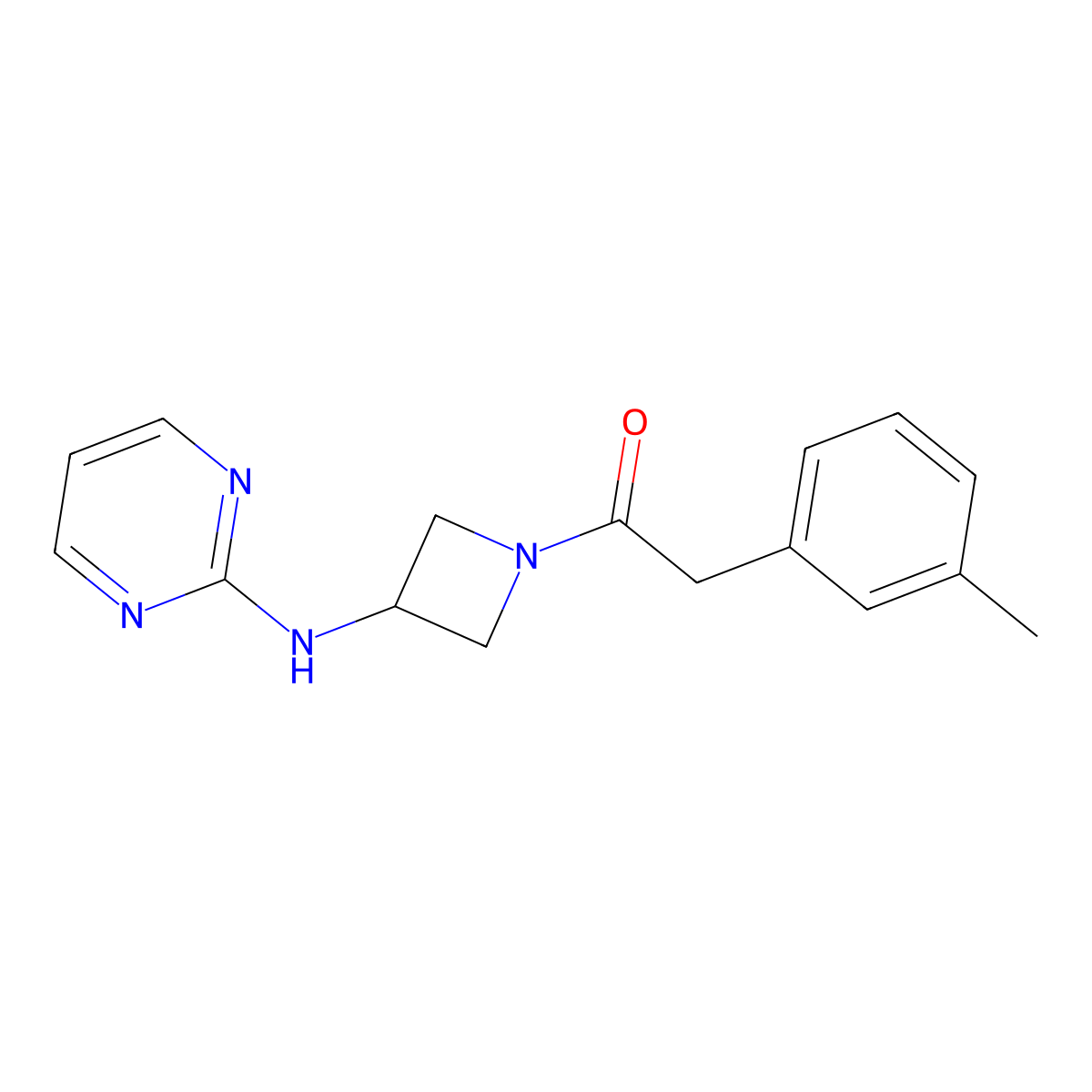 1-(3-(Pyrimidin-2-ylamino)azetidin-1-yl)-2-(m-tolyl)ethanone molecular structure, CAS 2034222-67-6