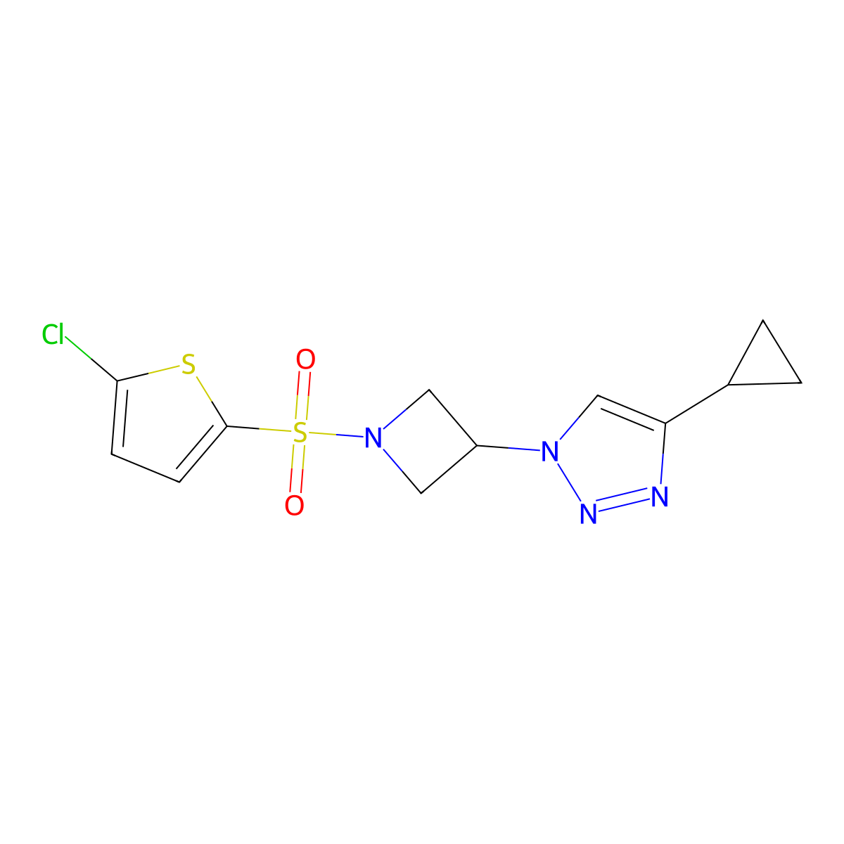1-(1-((5-chlorothiophen-2-yl)sulfonyl)azetidin-3-yl)-4-cyclopropyl-1H-1,2,3-triazole molecular structure, CAS 2034222-71-2