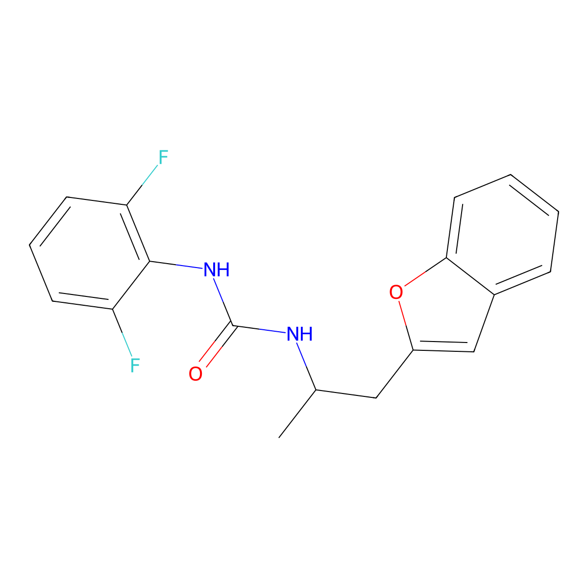 1-(1-(Benzofuran-2-yl)propan-2-yl)-3-(2,6-difluorophenyl)urea molecular structure, CAS 2034222-81-4
