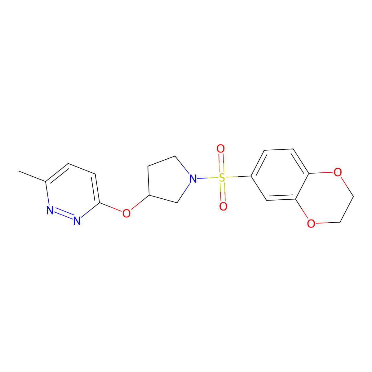 3-((1-((2,3-Dihydrobenzo[b][1,4]dioxin-6-yl)sulfonyl)pyrrolidin-3-yl)oxy)-6-methylpyridazine molecular structure, CAS 2034222-83-6