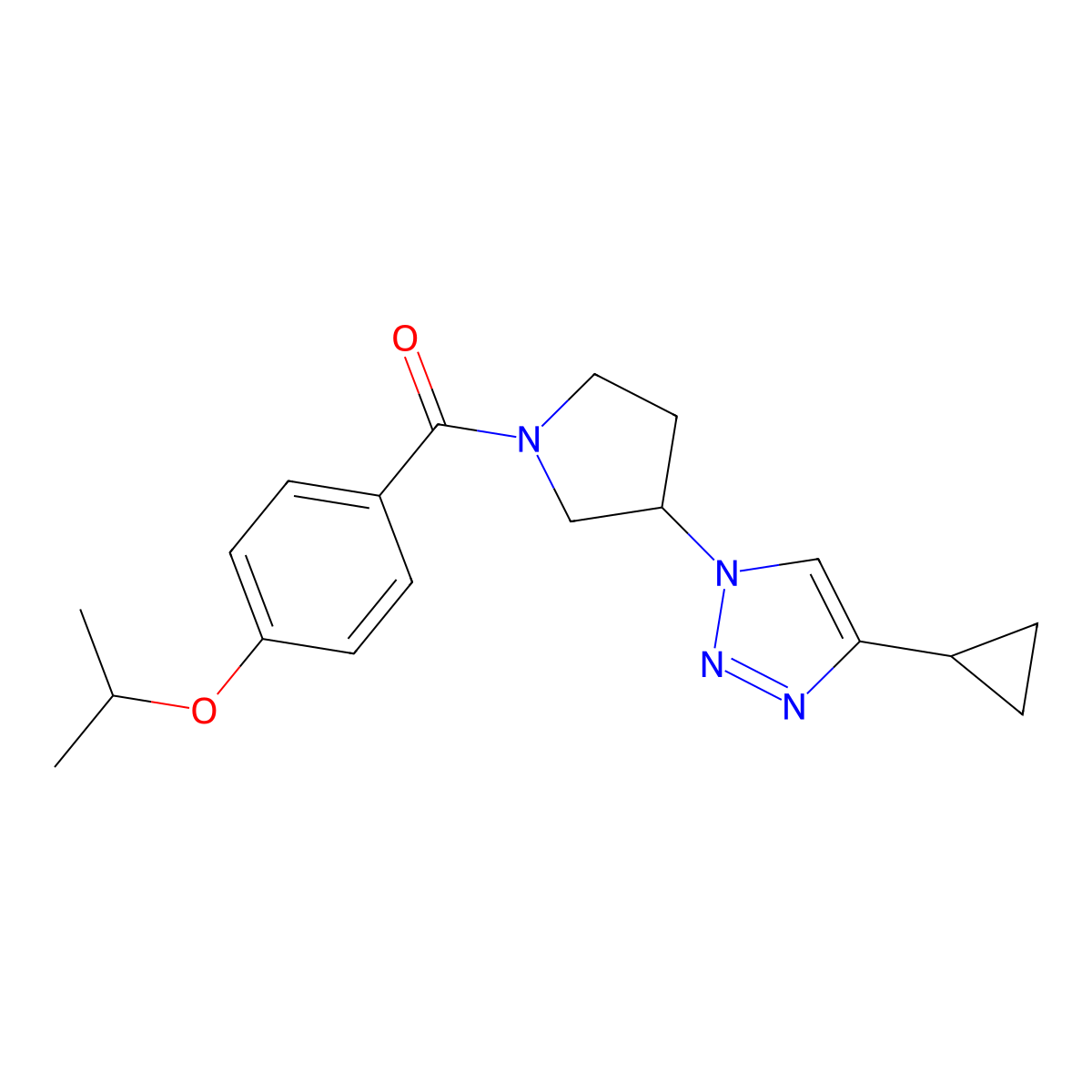 (3-(4-cyclopropyl-1H-1,2,3-triazol-1-yl)pyrrolidin-1-yl)(4-isopropoxyphenyl)methanone molecular structure, CAS 2034222-84-7