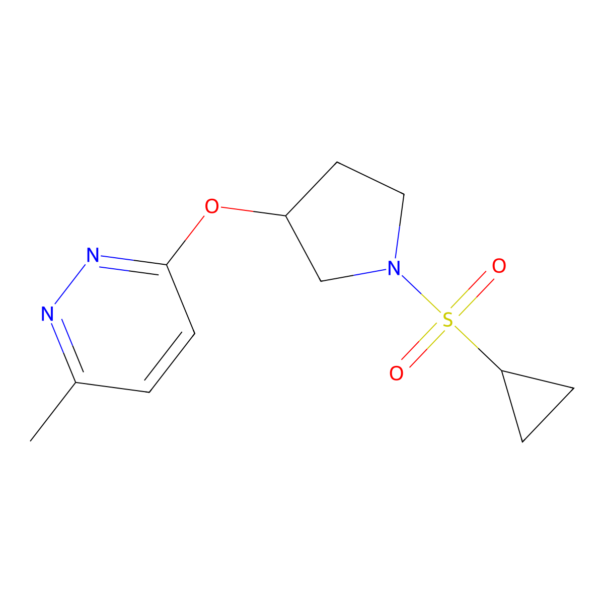 3-((1-(Cyclopropylsulfonyl)pyrrolidin-3-yl)oxy)-6-methylpyridazine molecular structure, CAS 2034223-02-2