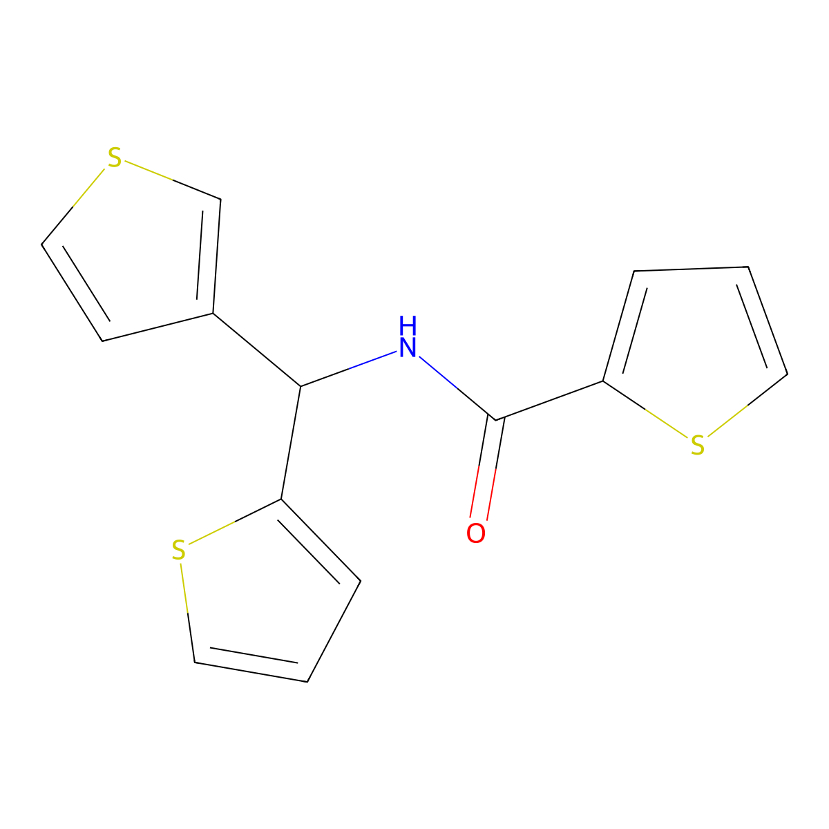 N-(thiophen-2-yl(thiophen-3-yl)methyl)thiophene-2-carboxamide molecular structure, CAS 2034223-03-3