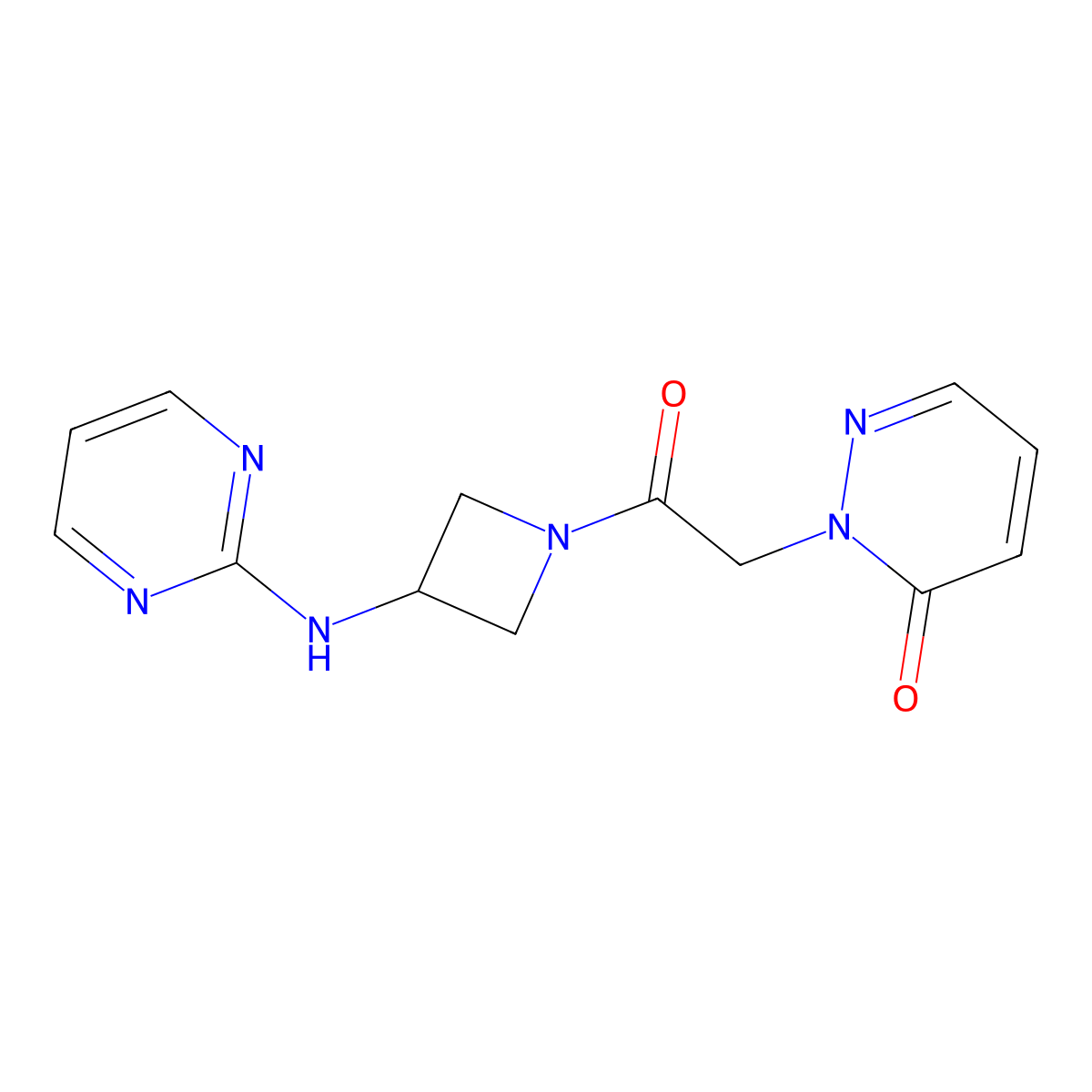 2-(2-oxo-2-(3-(pyrimidin-2-ylamino)azetidin-1-yl)ethyl)pyridazin-3(2H)-one molecular structure, CAS 2034223-15-7