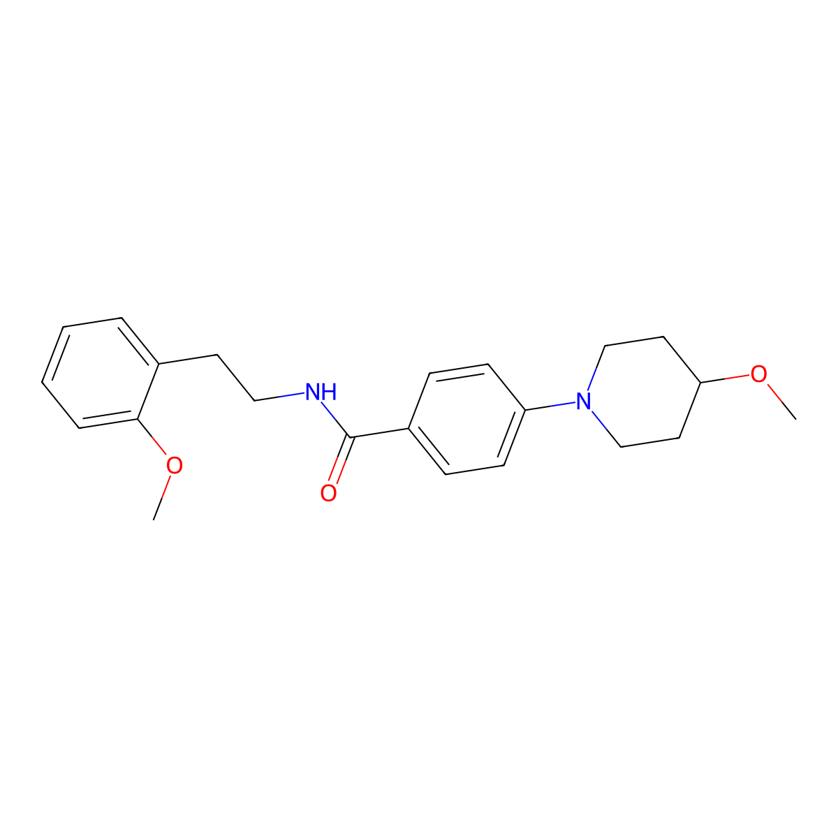 N-(2-methoxyphenethyl)-4-(4-methoxypiperidin-1-yl)benzamide molecular structure, CAS 2034223-21-5