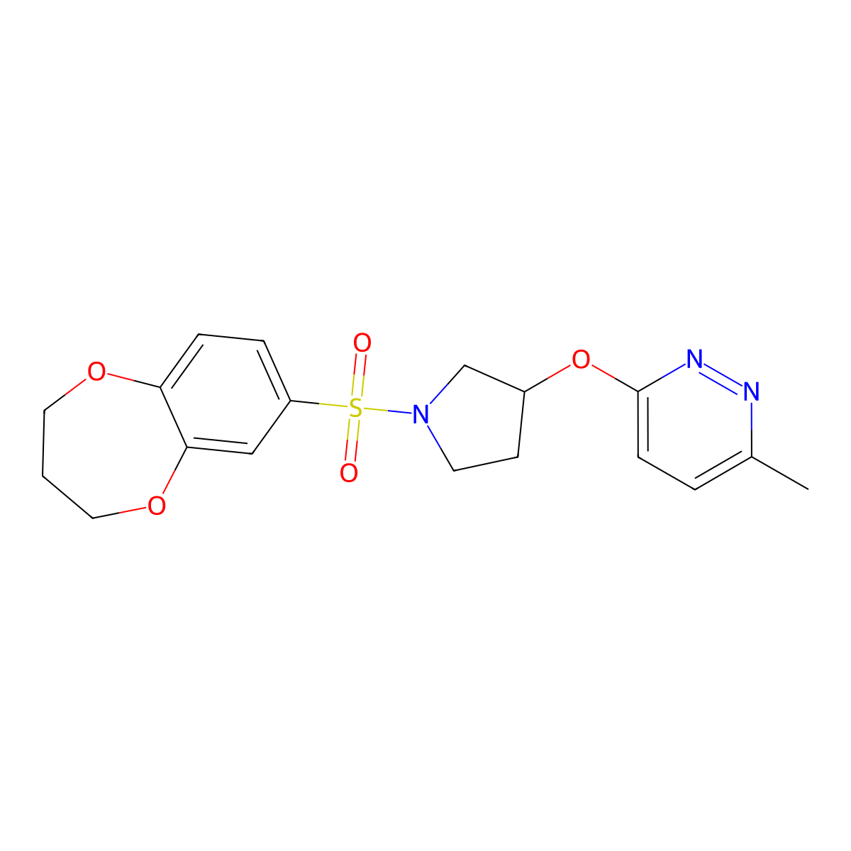 3-((1-((3,4-dihydro-2H-benzo[b][1,4]dioxepin-7-yl)sulfonyl)pyrrolidin-3-yl)oxy)-6-methylpyridazine molecular structure, CAS 2034223-26-0