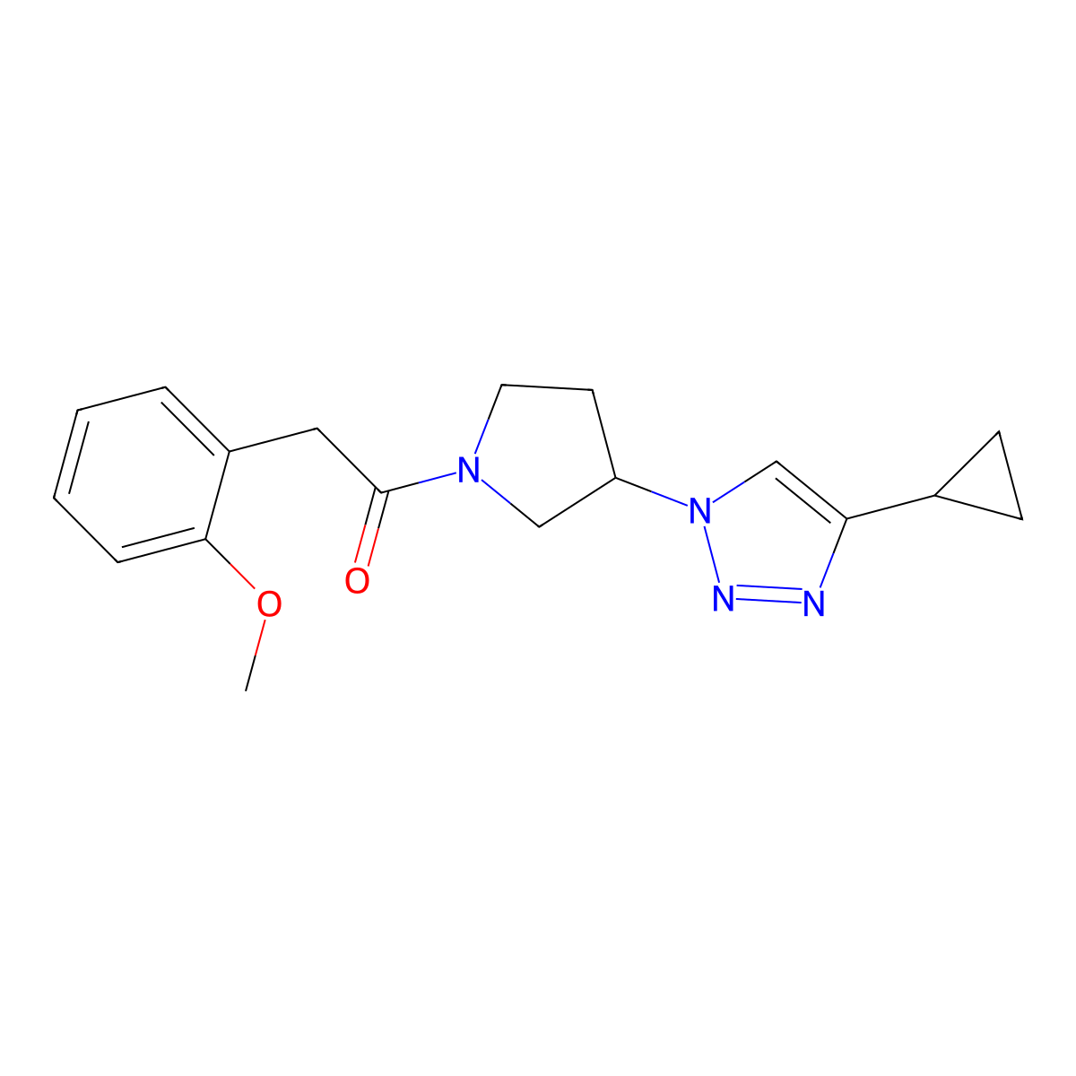 1-(3-(4-cyclopropyl-1H-1,2,3-triazol-1-yl)pyrrolidin-1-yl)-2-(2-methoxyphenyl)ethanone molecular structure, CAS 2034223-29-3