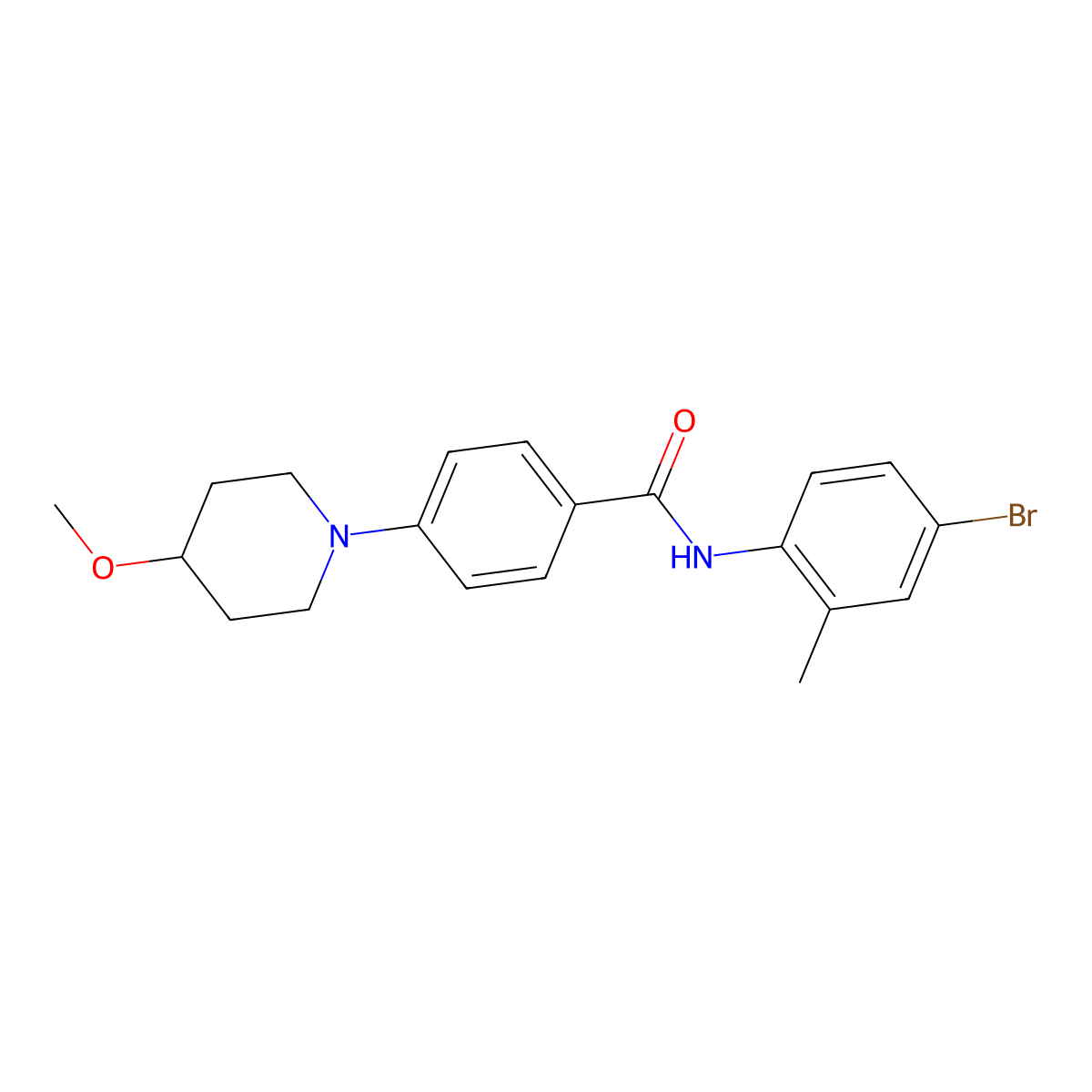 N-(4-bromo-2-methylphenyl)-4-(4-methoxypiperidin-1-yl)benzamide molecular structure, CAS 2034223-42-0
