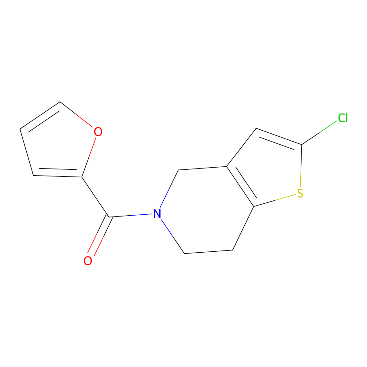 (2-chloro-6,7-dihydrothieno[3,2-c]pyridin-5(4H)-yl)(furan-2-yl)methanone molecular structure, CAS 2034223-68-0