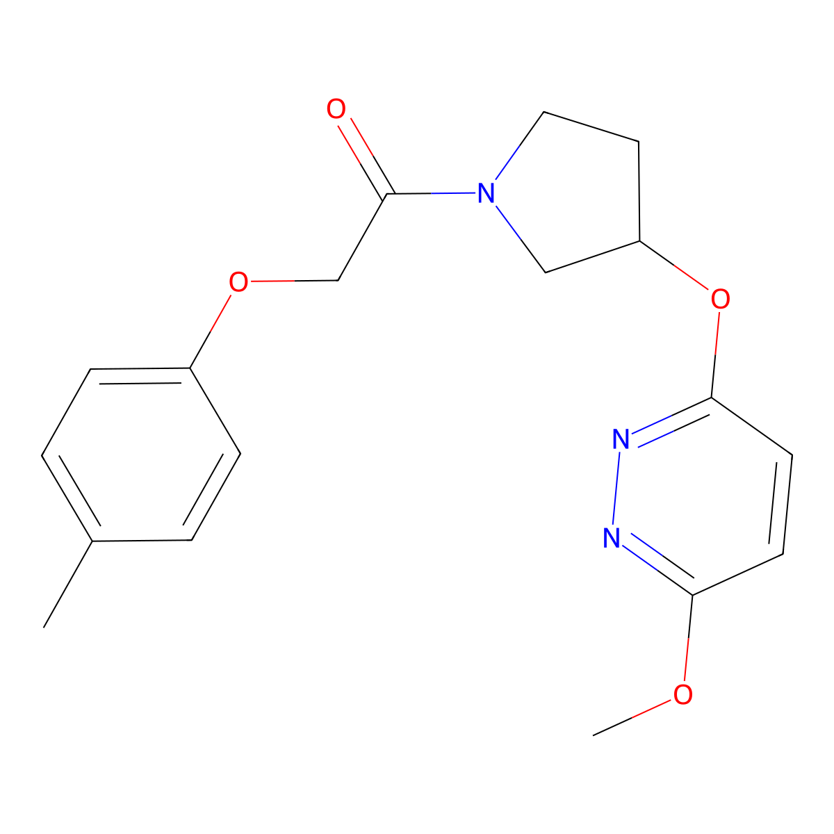 1-(3-((6-Methoxypyridazin-3-yl)oxy)pyrrolidin-1-yl)-2-(p-tolyloxy)ethanone molecular structure, CAS 2034223-70-4