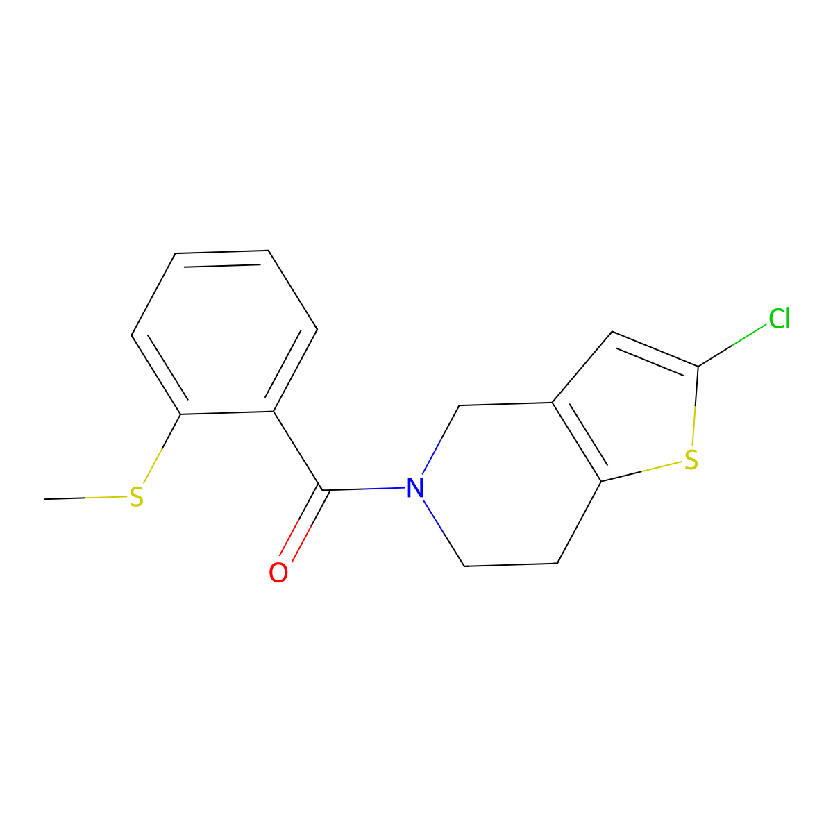 (2-chloro-6,7-dihydrothieno[3,2-c]pyridin-5(4H)-yl)(2-(methylthio)phenyl)methanone molecular structure, CAS 2034223-87-3