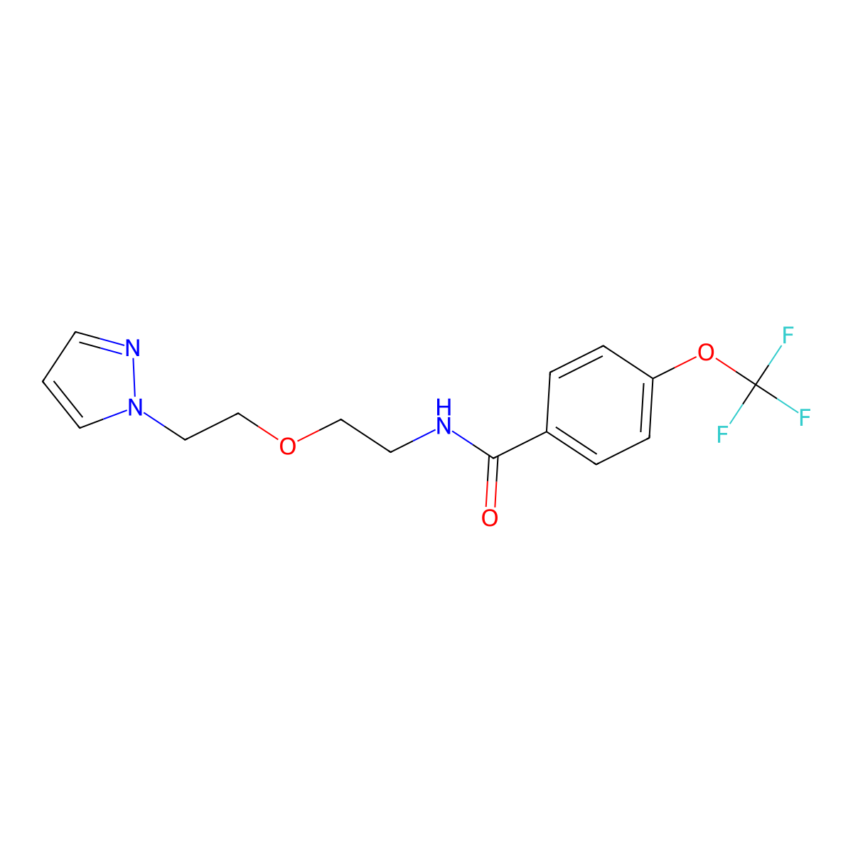 N-{2-[2-(1H-pyrazol-1-yl)ethoxy]ethyl}-4-(trifluoromethoxy)benzamide molecular structure, CAS 2034223-89-5