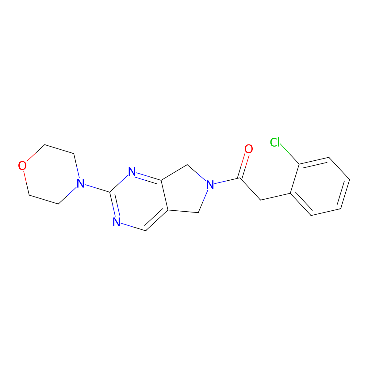 2-(2-chlorophenyl)-1-(2-morpholino-5H-pyrrolo[3,4-d]pyrimidin-6(7H)-yl)ethanone molecular structure, CAS 2034223-93-1
