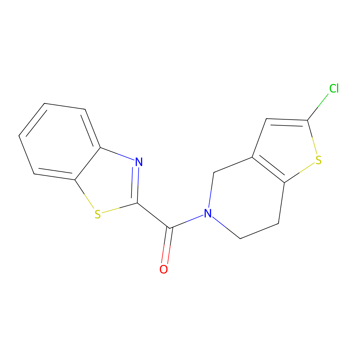 benzo[d]thiazol-2-yl(2-chloro-6,7-dihydrothieno[3,2-c]pyridin-5(4H)-yl)methanone molecular structure, CAS 2034223-94-2