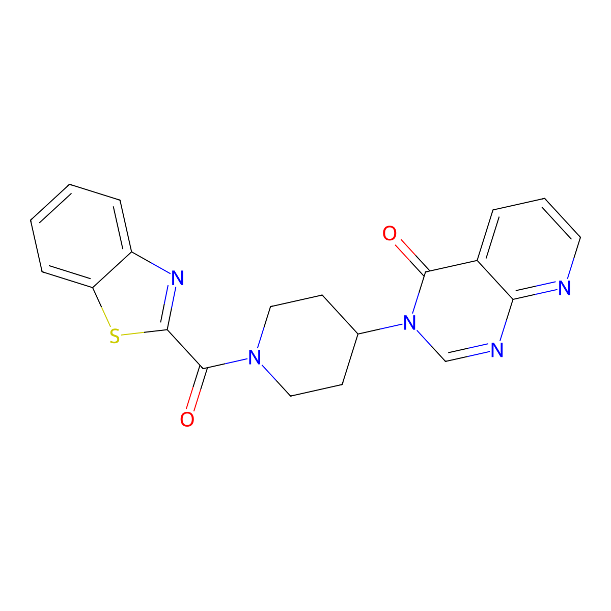 3-(1-(benzo[d]thiazole-2-carbonyl)piperidin-4-yl)pyrido[2,3-d]pyrimidin-4(3H)-one molecular structure, CAS 2034223-98-6
